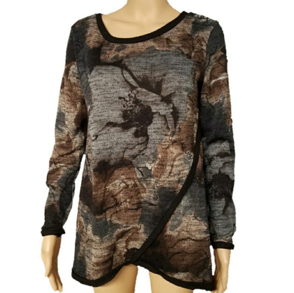 HARMONY Floral Print Lightweight Knit Longsleeve